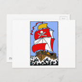 Piratenschiff Postkarte (Vorne/Hinten)