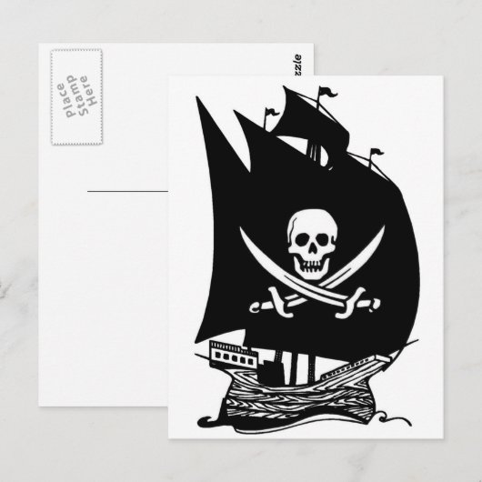 Piratenschiff Postkarte (Vorne/Hinten)
