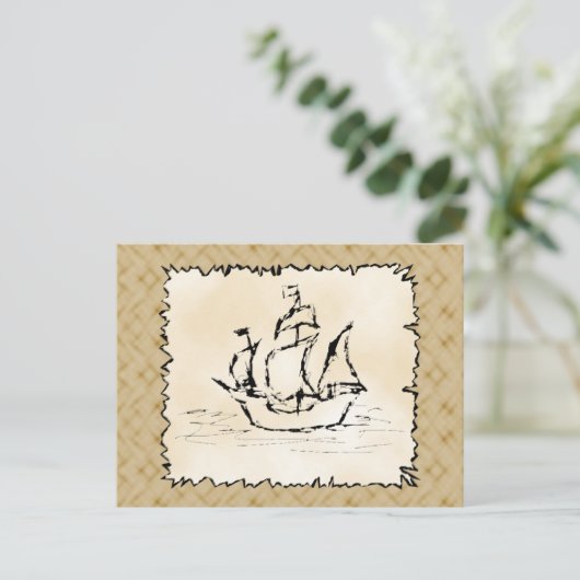 Piratenschiff. Postkarte (Stehend Vorderseite)