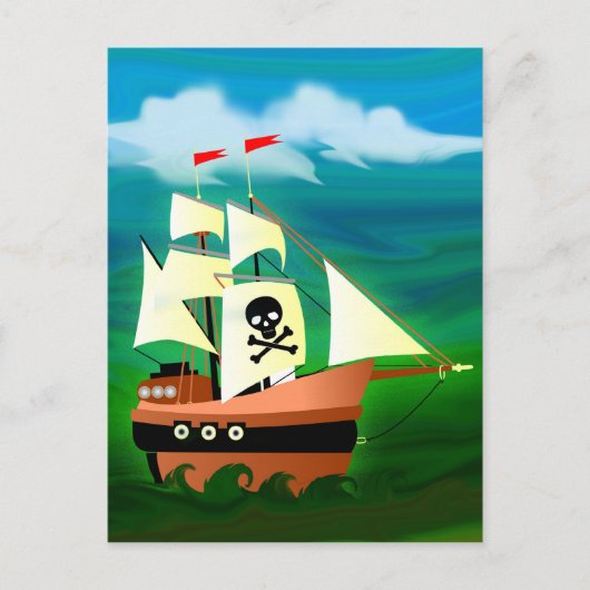 Piratenschiff Postkarte (Vorderseite)