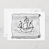 Piratenschiff. Postkarte (Vorne/Hinten)