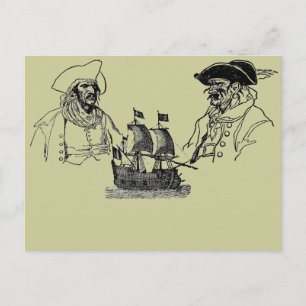 Piratenschiff-Postkarte Postkarte