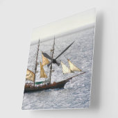 Piratenschiff Quadratische Wanduhr (Winkel)