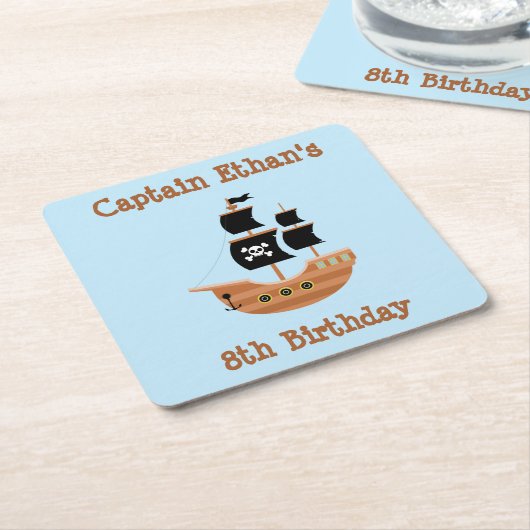 Piratenschiff Rechteckiger Pappuntersetzer (angewinkelt)