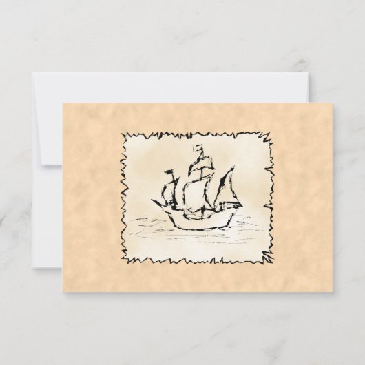 Piratenschiff. RSVP Karte (Rückseite)