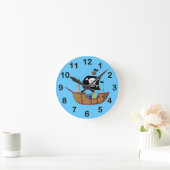 Piratenschiff Runde Wanduhr (Zuhause)