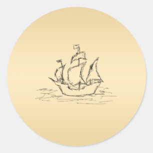 Piratenschiff Runder Aufkleber