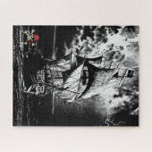 Piratenschiff Schwarz-Weiß-Puzzle Puzzle (Horizontal)