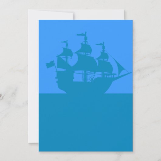 Piratenschiff Seeabenteuer Geburtstagsparty Einladung (Rückseite)