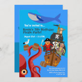 Piratenschiff Seeabenteuer Geburtstagsparty Einladung (Vorne/Hinten)