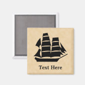 Piratenschiff. Segelschiff. Magnet (Vorderseite/Rückseite)