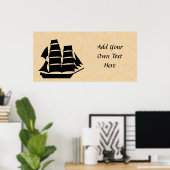 Piratenschiff. Segelschiff. Poster (Heimbüro)
