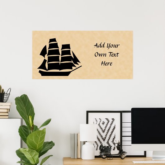 Piratenschiff. Segelschiff. Poster (Heimbüro)