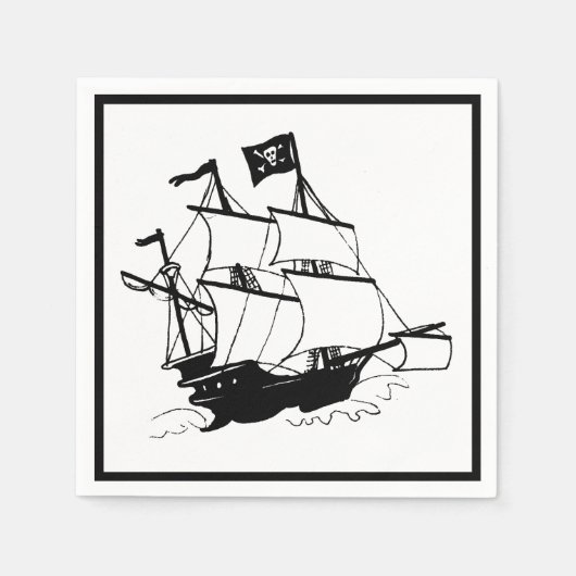 Piratenschiff Serviette (Vorderseite)