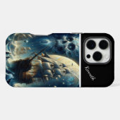 Piratenschiff Skull Moon's Shadow iPhone Hülle (Rückseite (Horizontal))