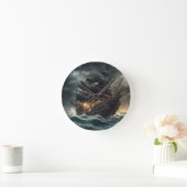 Piratenschiff Stormy - 2 - Runde Wanduhr (Zuhause)