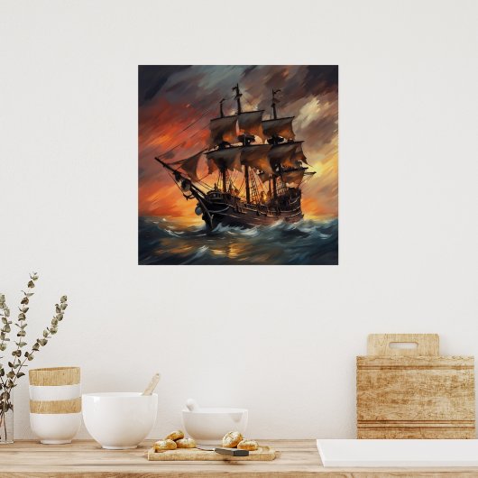 Piratenschiff Stormy - 4 - Poster (Küche)