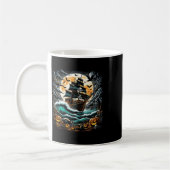 Piratenschiff Sturm Halloween Boot Kapitän Bootfah Kaffeetasse (Links)