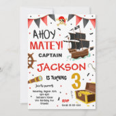 Piratenschiff Treasure Geburtstagseinladung Einladung (Vorderseite)