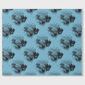 Piratenschiff und Ankerpapier Silhouette 2 Geschenkpapier (Flach)