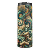 Piratenschiff und Drachen auf See Thermosbecher (Rückseite)