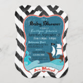 Piratenschiff und Ocean Baby Shower Einladung (Vorne/Hinten)