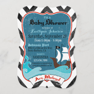 Piratenschiff und Ocean Baby Shower Einladung
