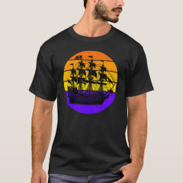 Piratenschiff Vintag Sunset T-Shirt