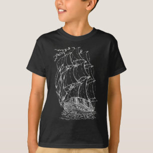 Piratenschiff Vintage Retro Nautical Segelboot Ca T-Shirt