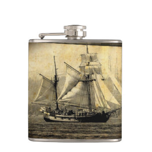 Piratenschiff Vinyl eingewickelte Flasche Flachmann