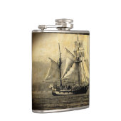 Piratenschiff Vinyl eingewickelte Flasche Flachmann (Rechts)