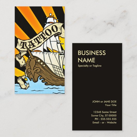 Piratenschiff Visitenkarte (Vorne/Hinten)