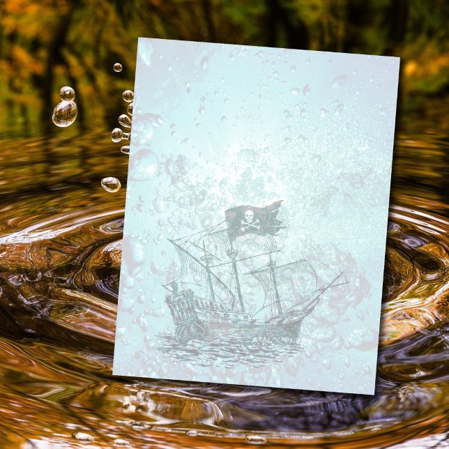 Piratenschiff Wasser Hintergrund Scrapbook Papier (Von Creator hochgeladen)