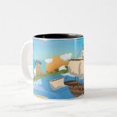 Piratenschiff Zweifarbige Tasse (Vorderseite Links)