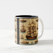 Piratenschiffe des Mittelalters Zweifarbige Tasse (VorderseiteRechts)