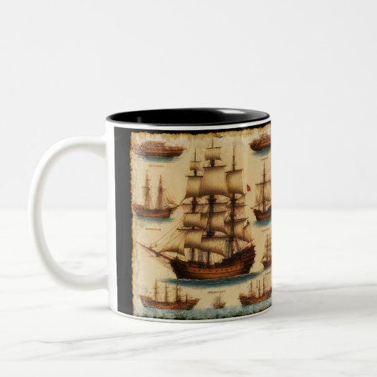 Piratenschiffe des Mittelalters Zweifarbige Tasse (Links)