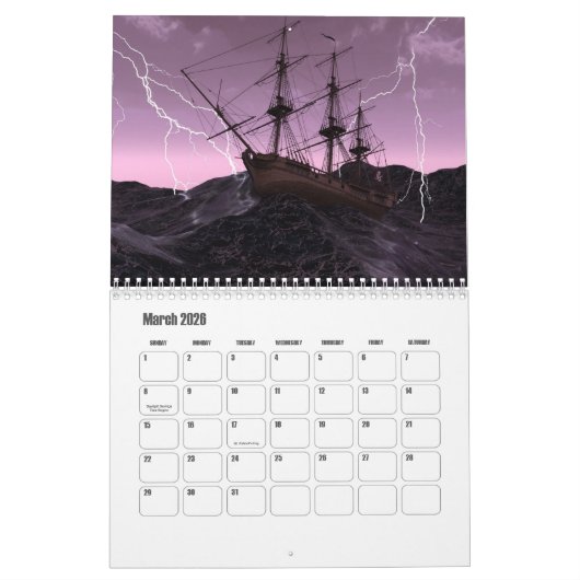 Piratenschifffahrtskalender Kalender (Mär 2026)