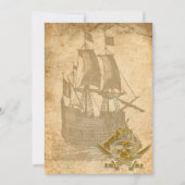 Piratenschiffs- und -schädeleinladung einladung (Vorderseite)