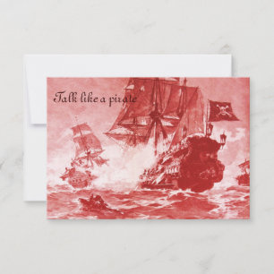PIRATENSCHIFFSCHLACHT / ANTIK PIRATEN SCHATZKARTEN ANKÜNDIGUNG
