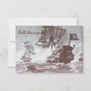 PIRATENSCHIFFSCHLACHT / ANTIK PIRATEN SCHATZKARTEN ANKÜNDIGUNG