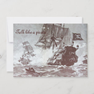 PIRATENSCHIFFSCHLACHT / ANTIK PIRATEN SCHATZKARTEN ANKÜNDIGUNG