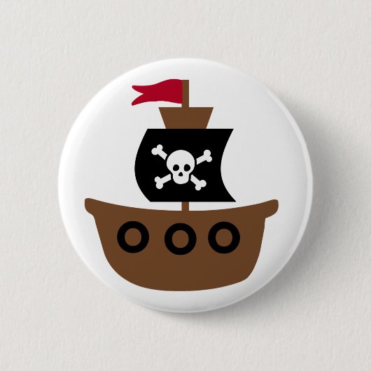 Piratenschiffsknopf Button (Vorderseite)