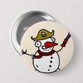 Piratenschneemann frohe Weihnachten Button (Vorne & Hinten)