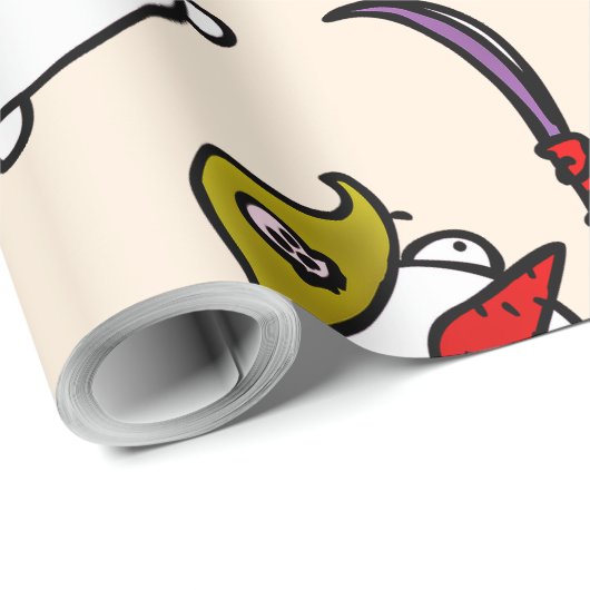 Piratenschneemann frohe Weihnachten Geschenkpapier (Rolleneckpunkt)