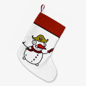 Piratenschneemann frohe Weihnachten Kleiner Weihnachtsstrumpf (Vorderansicht (hängend))