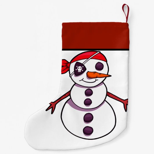 Piratenschneemann frohe Weihnachten Kleiner Weihnachtsstrumpf (Rückseite)