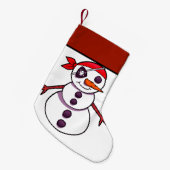 Piratenschneemann frohe Weihnachten Kleiner Weihnachtsstrumpf (Vorderansicht (hängend))