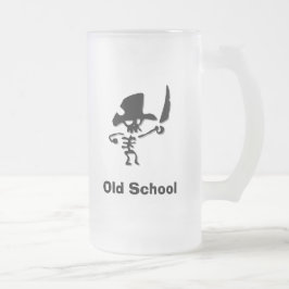 Piratenschule Mattglas Bierglas