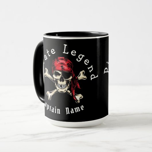 Piratenschwarz Tasse (Vorderseite Links)
