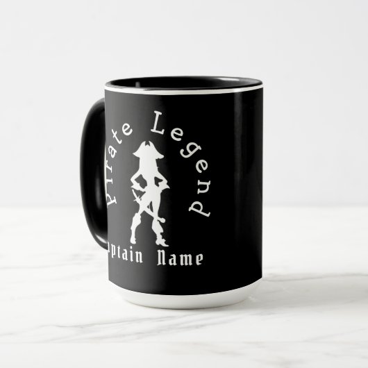 Piratenschwarze Tasse (Vorderseite Links)
